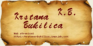 Krstana Bukilica vizit kartica